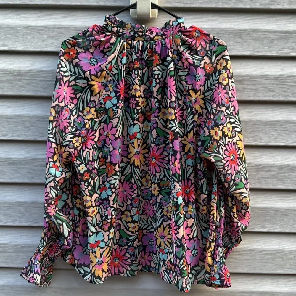 Anthropologie | BTFL-Life Floral Long Sleeve Blouse size Medium - Picture 7 of 7